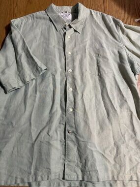 Nautica Short-Sleeve Button-Down Shirt in Light Sage Green